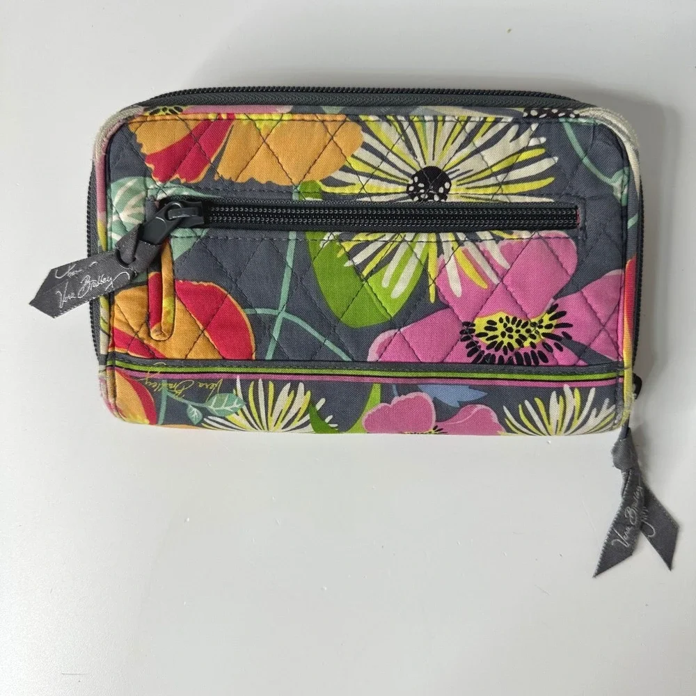 Vera Bradley Zip Around & Turnlock Wallet Quilted Cotton Floral Jazzy Bloom